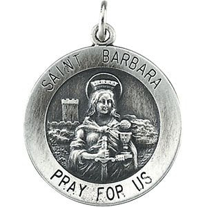 Sterling Silver St. Barbara Medal (18.25 MM)
