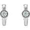 White-Sapphire J-Hoop Earrings, Rhodium-Plated 14k White Gold