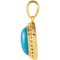 Turquoise Cabochon 1.86 Ct. Granulated Bead 14k Yellow Gold Pendant