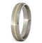 Satin Brushed Titanium, 14k Yellow Gold 5mm Comfort-Fit Dome Wedding Band