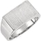 Women's Brushed Signet Ring, Rhodium-Plated 10k White Gold (9x15mm)