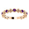 Genuine Amethyst Beaded Ring, 14k Rose Gold, Size 6.75