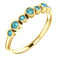 Blue Zircon 7-Stone 3.25mm Ring, 14k Yellow Gold, Size 6