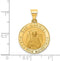 14k Yellow Gold Spanish St. Gabriel Medal Pendant (21.3X18.6MM)