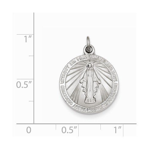 Rhodium-Plated Sterling Silver Miraculous Medal (22X16MM)