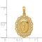 14k Yellow Gold Oval Miraculous Medal Pendant (26X15 MM)