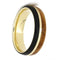 Amboyna Burl, African Blackwood 6mm Comfort-Fit 14k Yellow Gold Band, Size 9.75