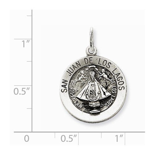 Sterling Silver Antiqued San Juan Los Lagos Medal (26X16MM)