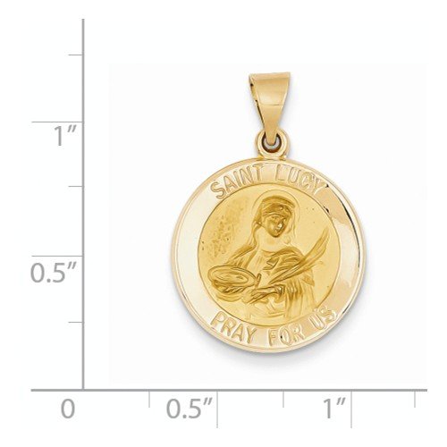 14k Yellow Gold St. Lucy Medal Pendant (21X19MM)