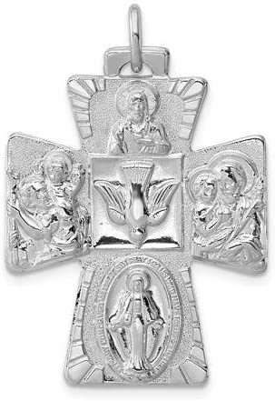 Sterling Silver 4-Way Cross Medal (35X22MM)