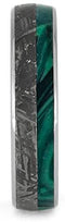 The Men's Jewelry Store (Unisex Jewelry) Gibeon Meteorite, Malachite, Titanium 5.5mm Comfort-Fit Ironwood Sleeve Band, Size 12.25