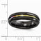 Radiance Collection Black and Rainbow Andodized Titanium Grooved 6mm Band, Size 7.5