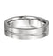 Satin Finish Grooved 6mm Comfort Fit 18k White Gold Band