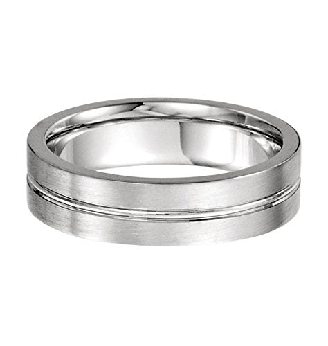 Satin Finish Grooved 6mm Comfort Fit Continuum Sterling Silver