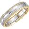 14k Yellow and White Gold Double Milgrain 5.5mm Comfort Fit Band, Size 13