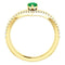 Chatham Created Emerald Pear and Diamond Chevron 14k Yellow Gold Ring (.145 Ctw, G-H Color, I1 Clarity), Size 6.5