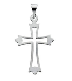 Patonce Cross 14k White Gold Pendant