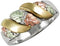 Past, Present Future 8mm Grape Leaf Band, Sterling Silver, 10K Yellow Gold, 12k Green and Rose Gold Black Hills Gold Motif