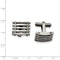 Stainless Steel Satin-Brushed, Toggle Back Cuff Links,13X19MM