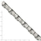 Men's Polished and Brushed Stainless Steel Back Bracelet, 8"