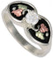 The Men's Jewelry Store (for HER) CZ Black Nephroid Ring, Sterling Silver, 12k Green and Rose Gold Black Hills Gold Motif