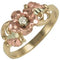 Ave 369 Diamond Rose Ring, 10k Yellow Gold, 12k Green and Rose Gold Black Hills Gold Motif (.04 Ct)