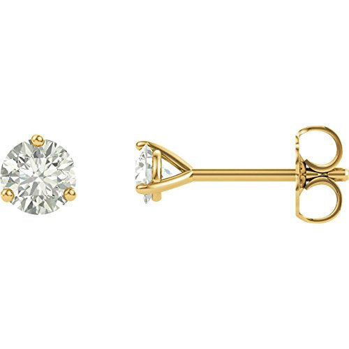 4 Cttw Charles and Clovard 14k Yellow Gold Moissanite Solitaire Earrings