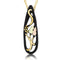 Ave 369 Black Powder Coat Tear Drop Necklace, 10k Yellow Gold, 12k Rose and Green Gold Black Hills Gold Motif, 18"