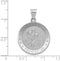 Rhodium-Plated 14k White Gold St. Christopher Medal Pendant (24X22 MM)