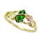 Lab Created Emerald Marquise Wrap Ring, 10k Yellow Gold, 12k Pink and Green Gold Black Hills Gold Motif