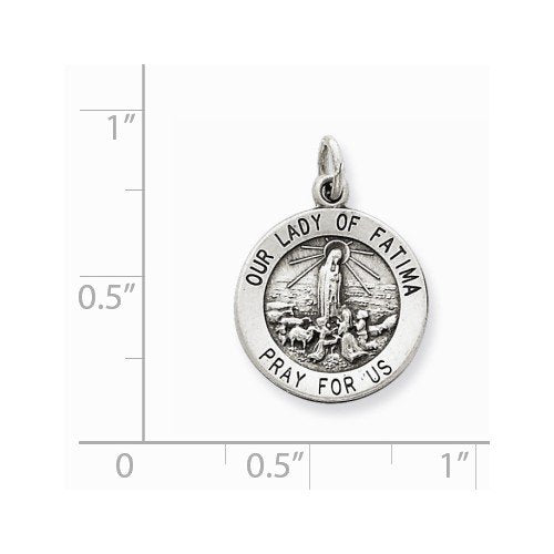 Sterling Silver Our Lady Of Fatima Medal (20X15MM)