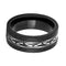 Men's Titanium, Black Carbon Fiber Tribal Design 8mm Comfort-Fit Band, Size 10