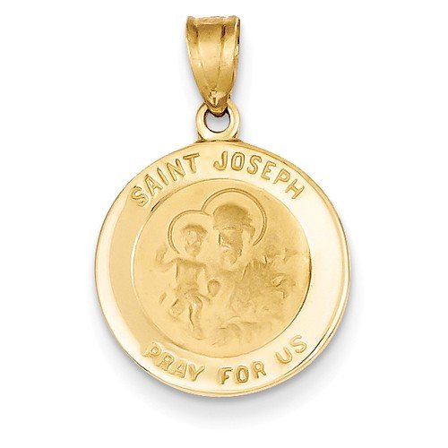 14k Yellow Gold Saint Joseph Medal Charm (24X16MM)