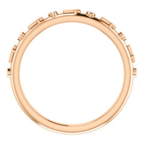 Petite Diamond Cross Ring, 14k Rose Gold (.03 CTW, Color G-H, Clarity I1)