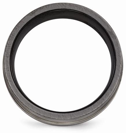 Black Ti Collection Black Titanium Flat Cut Edge 8mm Flat Band, Size 12.5