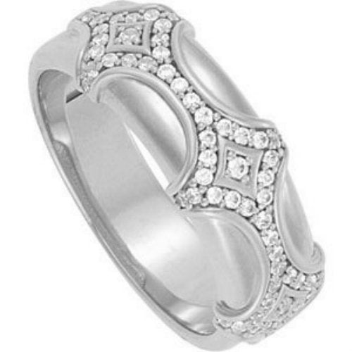 Men's Diamond Rhodium Plate 14k White Gold Regal Ring, (.50 Cttw, GH Color, I1 Clarity)