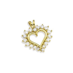 14k Yellow Gold .50 Cttw. Diamond Heart Pendant
