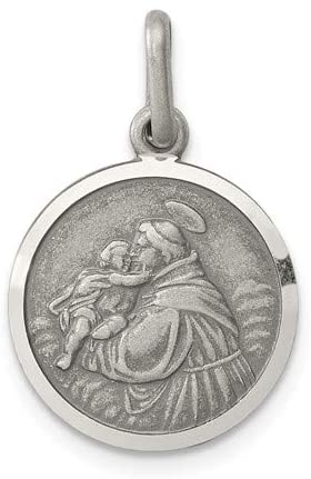 Sterling Silver Antiqued St. Anthony Medal (20X15MM)
