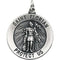 Sterling Silver Round St. Florian Medal (18 MM)