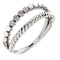 Rope Trim and Flat Granulated Bead Twin Stacking Ring, Sterling Silver