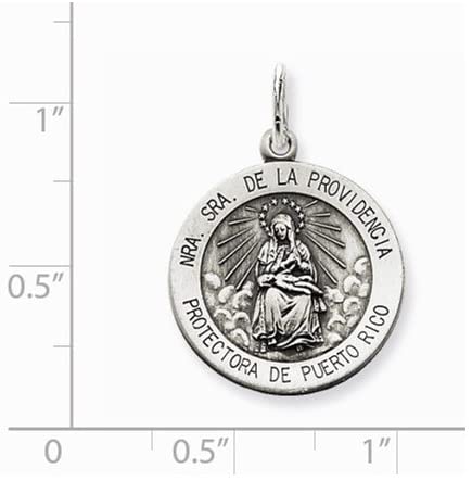 Sterling Silver Antiqued De La Providencia Medal (26X19MM)