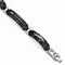 Men's Midnight Cable Collection Black Titanium 12mm Cable Black Spinel Sterling Silver Bezel Bracelet, 8"