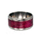 Magenta Box Elder Burl Wood Inlay 8mm Comfort Fit Titanium Wedding Band, Size 10