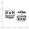 Stainless Steel Black Enamel Dad Octagon Cuff Links, 12X18MM