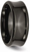 Black Titanium Concave 9mm Wedding Band, Size 11.5