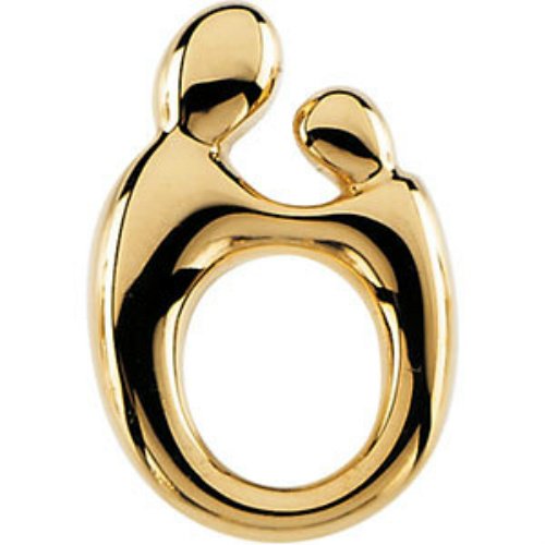 14k Yellow Gold Mother and Child Pendant