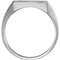 Men's 14k Palladium White Gold 12mm Brushed Square Signet Ring