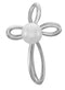 White Freshwater Cultured Pearl Cross Sterling Silver Pendant (4-4.5MM)