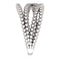 Beaded Criss-Cross Ring, Rhodium-Plated 14k White Gold