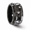 Edward Mirell Black Titanium Faceted Edges 12mm Wedding Band